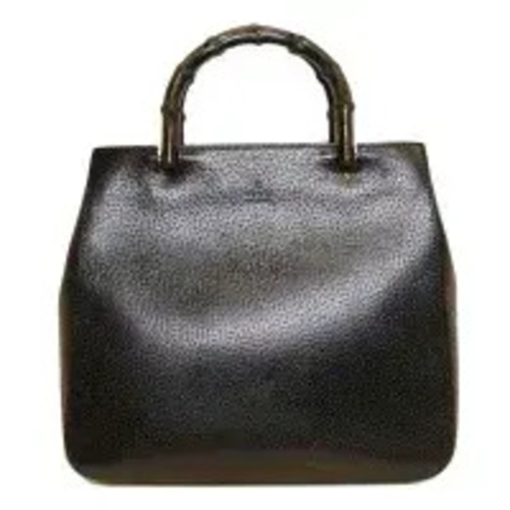 Gucci Bamboo Leather Tote Bag Black